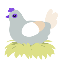 A silver and cream chicken