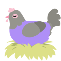 Fashionable Pigeon, a lilac and ash chicken with a head pattern