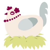 A cream and silver chicken