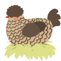 A beige and bark chicken with a lace pattern