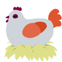 A mist and vermilion chicken