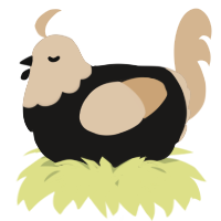 A sable and beige chicken with a head pattern