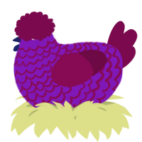 A violet and wine chicken with a lace pattern