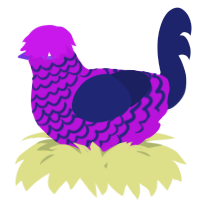 A amethyst and navy chicken with a lace pattern