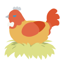 A honey and vermilion chicken with a head pattern