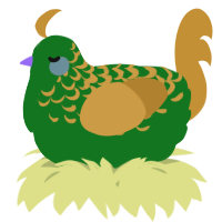 A leaf and gold chicken with a half-lace pattern