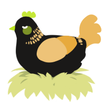 A sable and honey chicken with a neck-band pattern