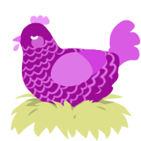 A plum and orchid chicken with a lace pattern