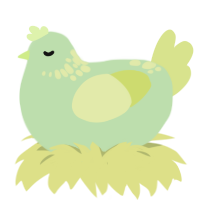 Beans, a gluppy and lemon chicken with a neck-speckle pattern