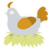A mist and ochre chicken