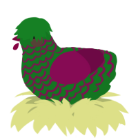 A leaf and wine chicken with a lace pattern
