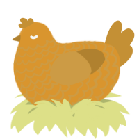 A orange and gold chicken with a lace pattern