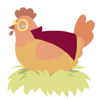 Vash, a orange and vermilion chicken with a head pattern