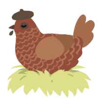 A russet and brown chicken with a lace pattern
