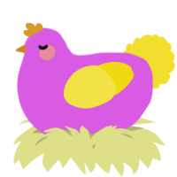 A orchid and yellow chicken