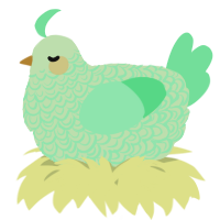 A gluppy and spring chicken with a double-lace pattern