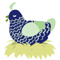 A navy and gluppy chicken with a lace pattern