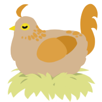 A beige and orange chicken with a neck-speckle pattern
