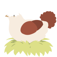 A cream and russet chicken