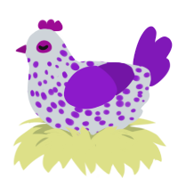 (unnamed), a mist and violet chicken with a speckle pattern