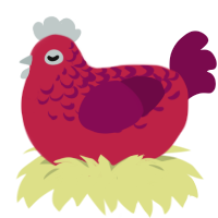 A crimson and wine chicken with a half-lace pattern