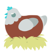 A russet and silver chicken with a head pattern