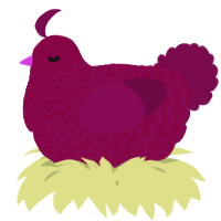 A maroon and wine chicken with a lace pattern