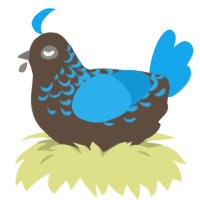 A bark and sky chicken with a half-lace pattern