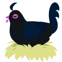 (unnamed), a black and tumblr chicken with a speckle pattern