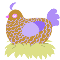 (unnamed), a gold and lilac chicken with a lace pattern