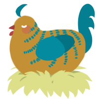 A gold and sea chicken with a half-bar pattern