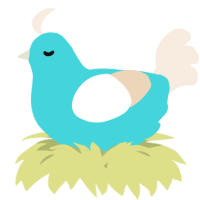 A aqua and cream chicken