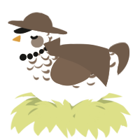 A cream and bark chicken with a half-lace pattern