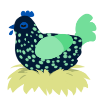 Gottfritz Schulz, a tumblr and spring chicken with a speckle pattern