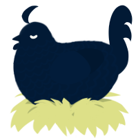 A tumblr chicken with a lace pattern