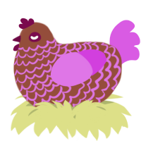 A russet and orchid chicken with a lace pattern