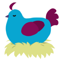 A cerulean and wine chicken