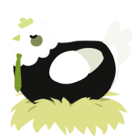 Romano, a black and white chicken with a head pattern