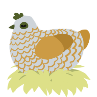 A mist and gold chicken with a lace pattern
