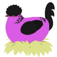 A orchid and sable chicken with a neck-band pattern