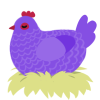 Mirror, a blurple chicken with a lace pattern
