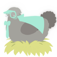 Farewell, a ash and grey chicken