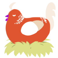 A vermilion and cream chicken with a neck-band pattern