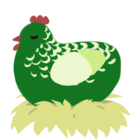 A leaf and apple chicken with a half-lace pattern
