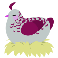 A silver and wine chicken with a half-lace pattern