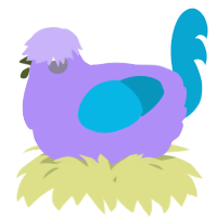 A lilac and cerulean chicken