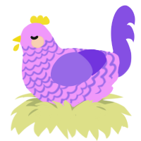 Lavender Macaron, a lavender and blurple chicken with a lace pattern