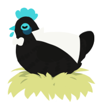 A sable and black chicken with a bar pattern