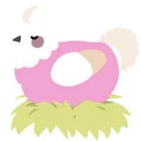 A pink and cream chicken with a head pattern