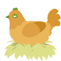 A honey and orange chicken with a head pattern
